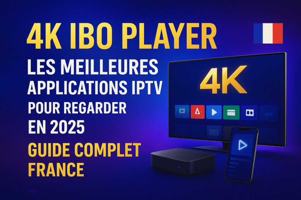 Miniature 4K IBO Player France 2025 avec applications IPTV et drapeau français