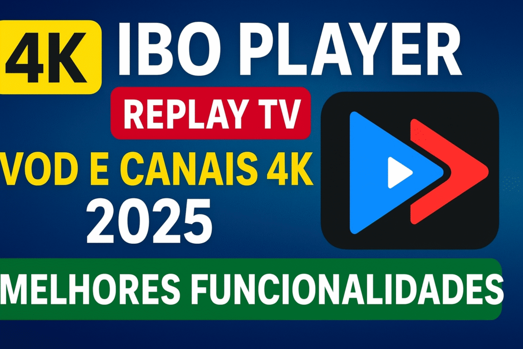 Banner 4K IBO Player Portugal 2025 com Replay TV e Canais 4K